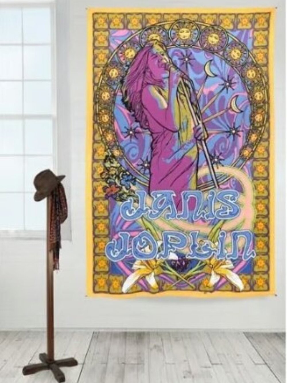 Janis Joplin Tapestry ~ 60" x 90" ~ Complete w/Corner Loops ~ Brand New!